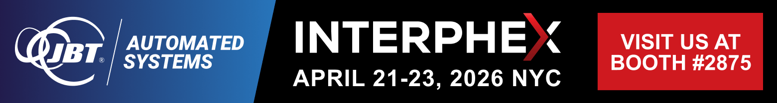 JBT Automated Systems stellt vom 21. bis 23. April 2026 auf der Interphex in New York City am Stand Nr. 2875 aus.